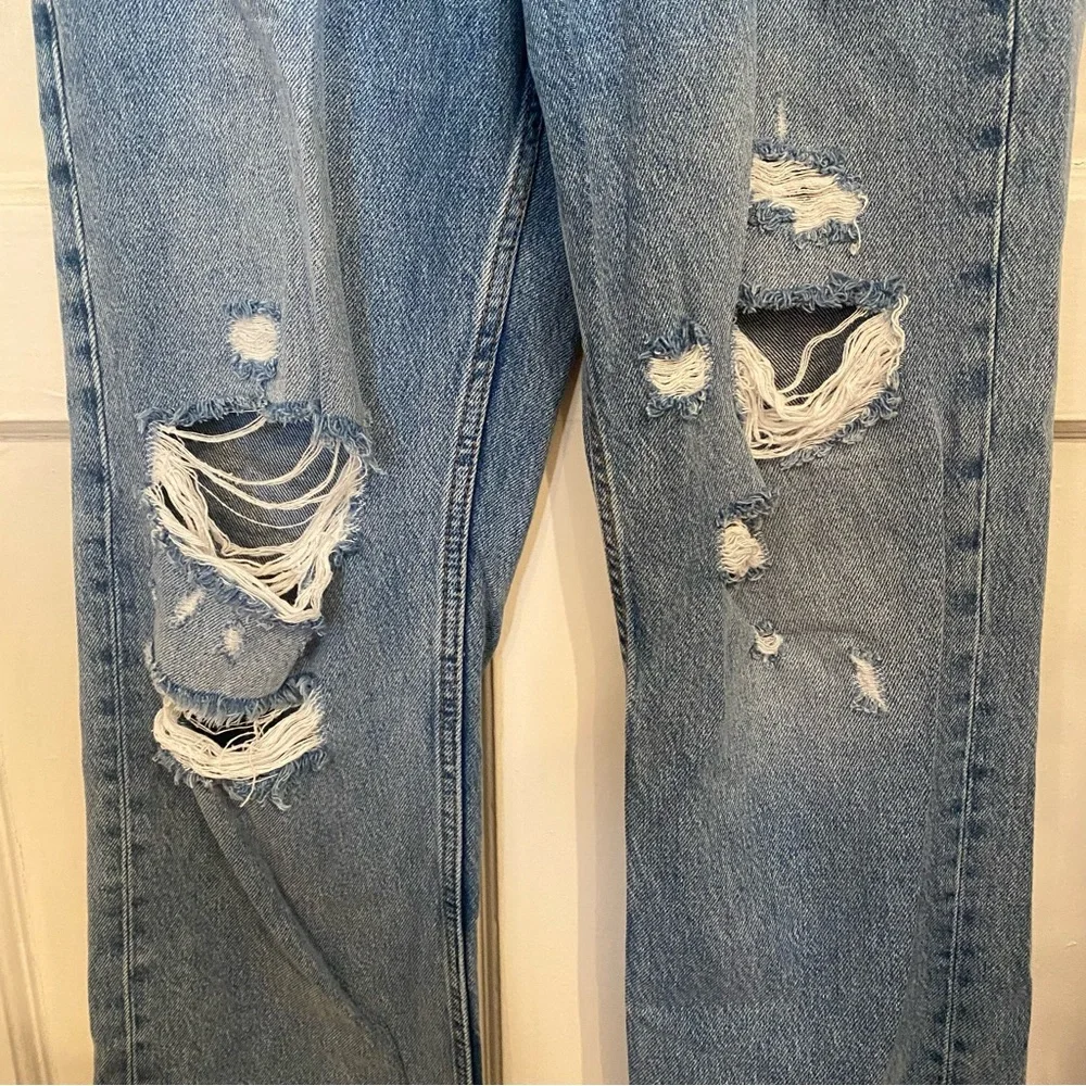 Zara High Waisted Distressed Jeans - Picture 7 of 8